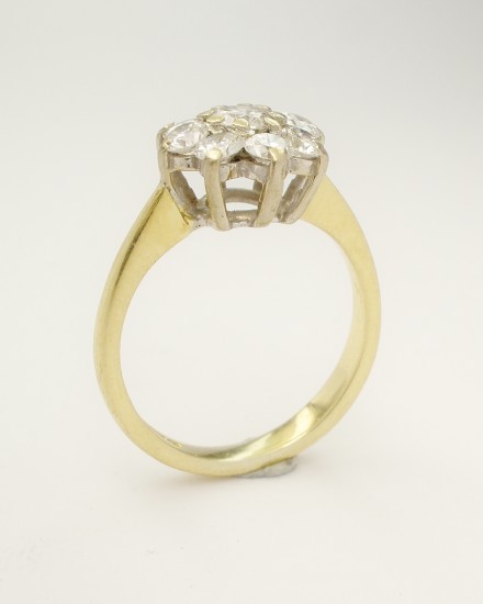 Customer's original 18ct. yellow & white gold 9 stone diamond cluster ring.