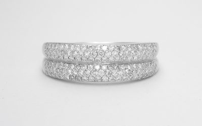 18ct white gold pave set diamond ring ( 0.50cts.). Original £940, was £610 now £495