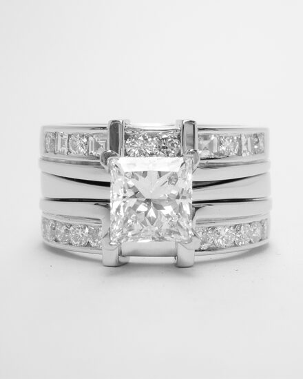 The engagement, wedding & eternity ring set.