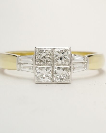 Remodel Of Diamond Ring With Twin Tapered Baguette Shoulders