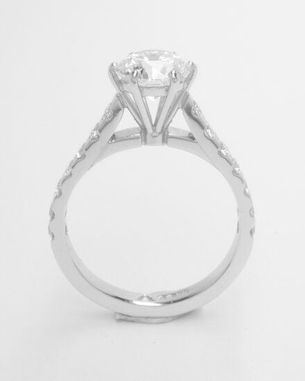 Brilliant Diamond Ring With Diamond Shoulders Remodel